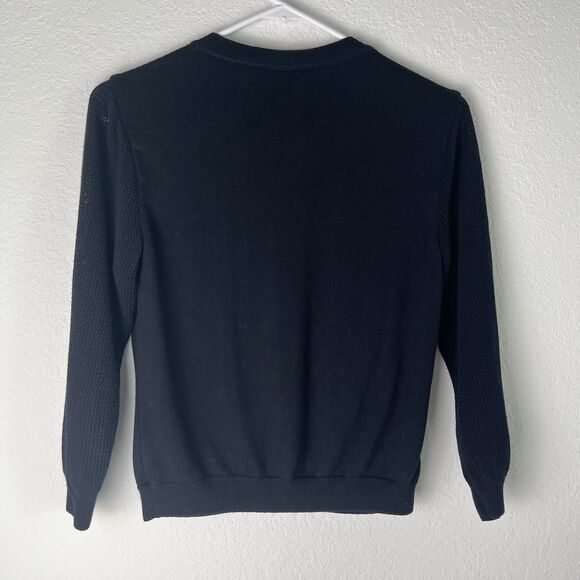 St. John Black Zip Cardigan Sweater Size Small 226 - Picture 4 of 6
